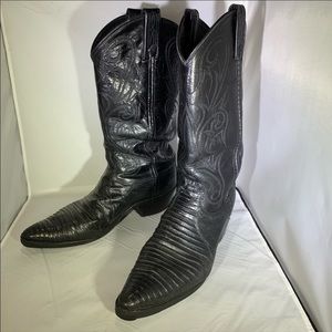 Dan Post Cowboy Boots Black Lizard Size 9